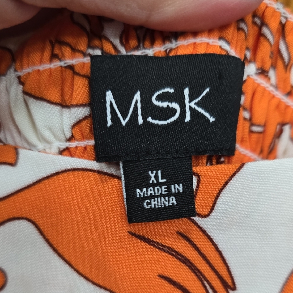 MSK Vibrant  Floral Orange and White Dress, XL, NWT - Picture 2 of 14